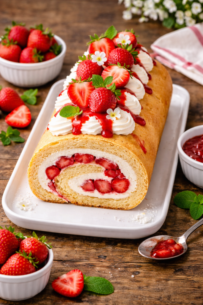 strawberry cake roll